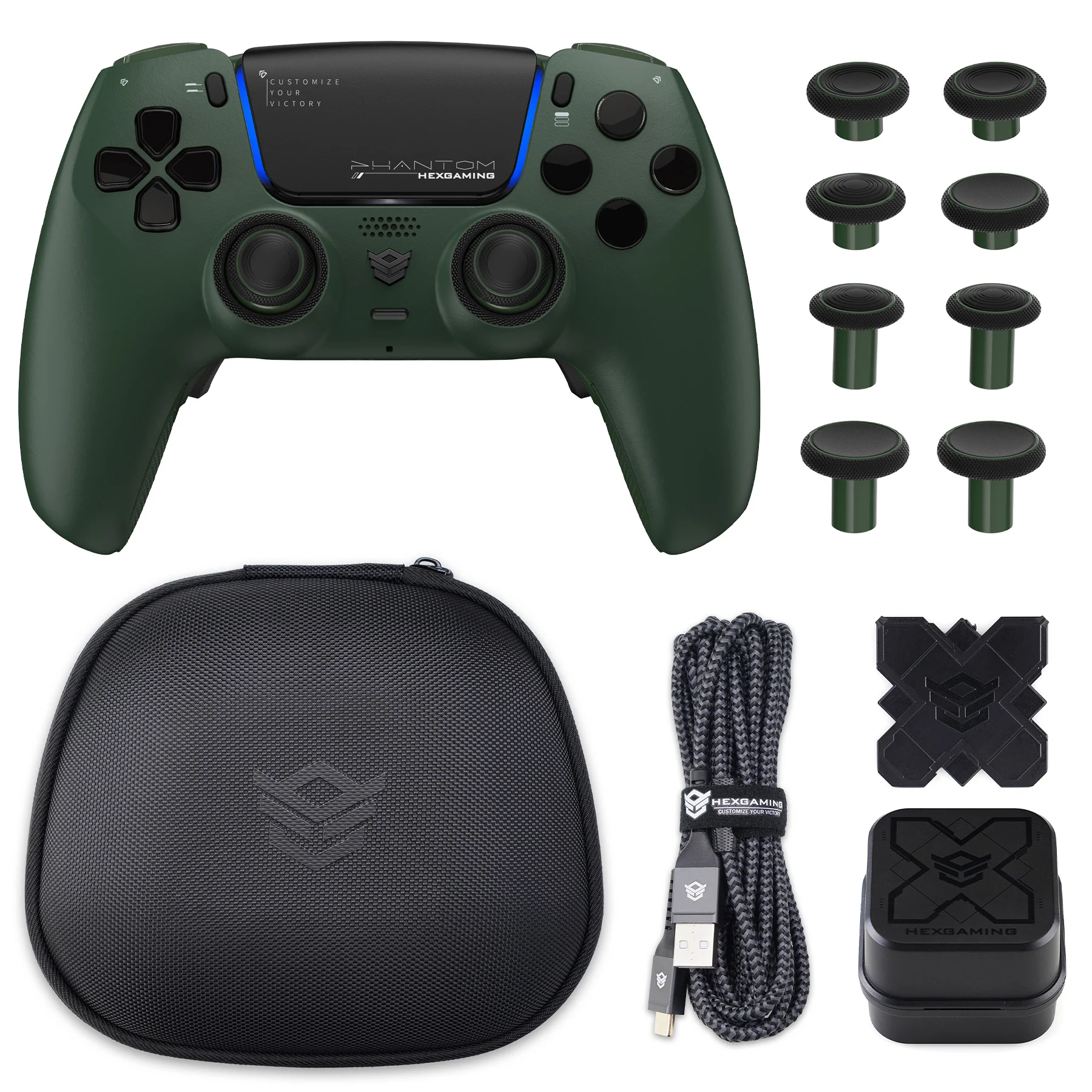 HEXGAMING PHANTOM Controller with Adjustable Triggers+Charging Cable+Carrying Bag for PS5, PC, Mobile - 18 Styles - Image 15