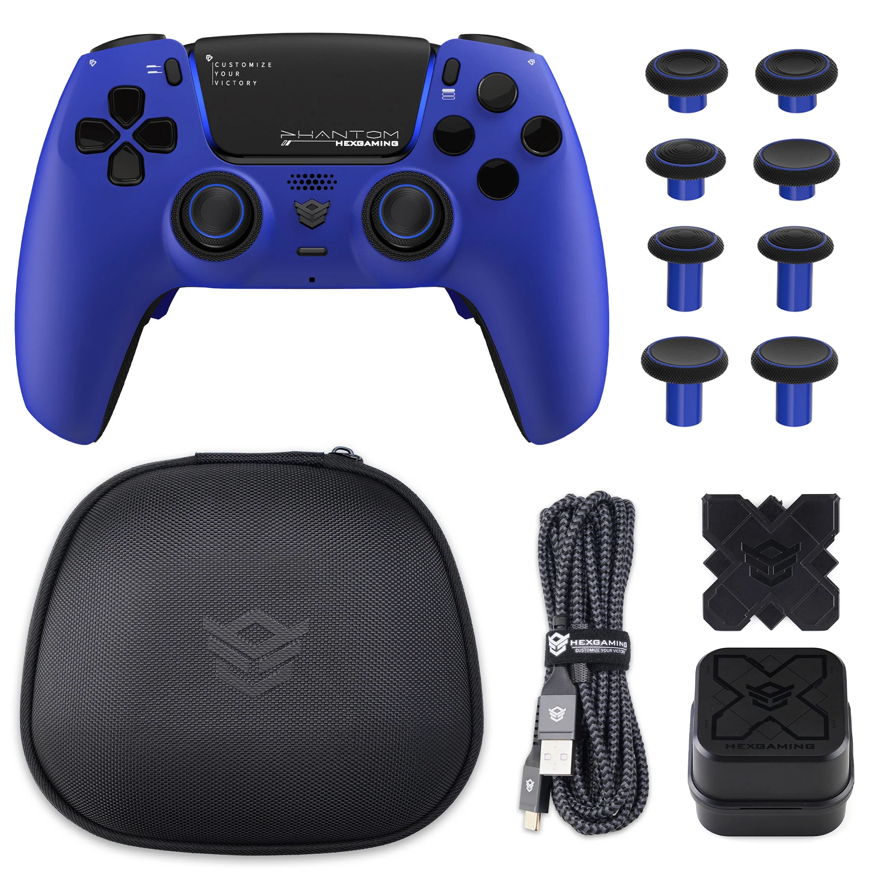 HEXGAMING PHANTOM Controller with Adjustable Triggers+Charging Cable+Carrying Bag for PS5, PC, Mobile - 18 Styles - Image 7