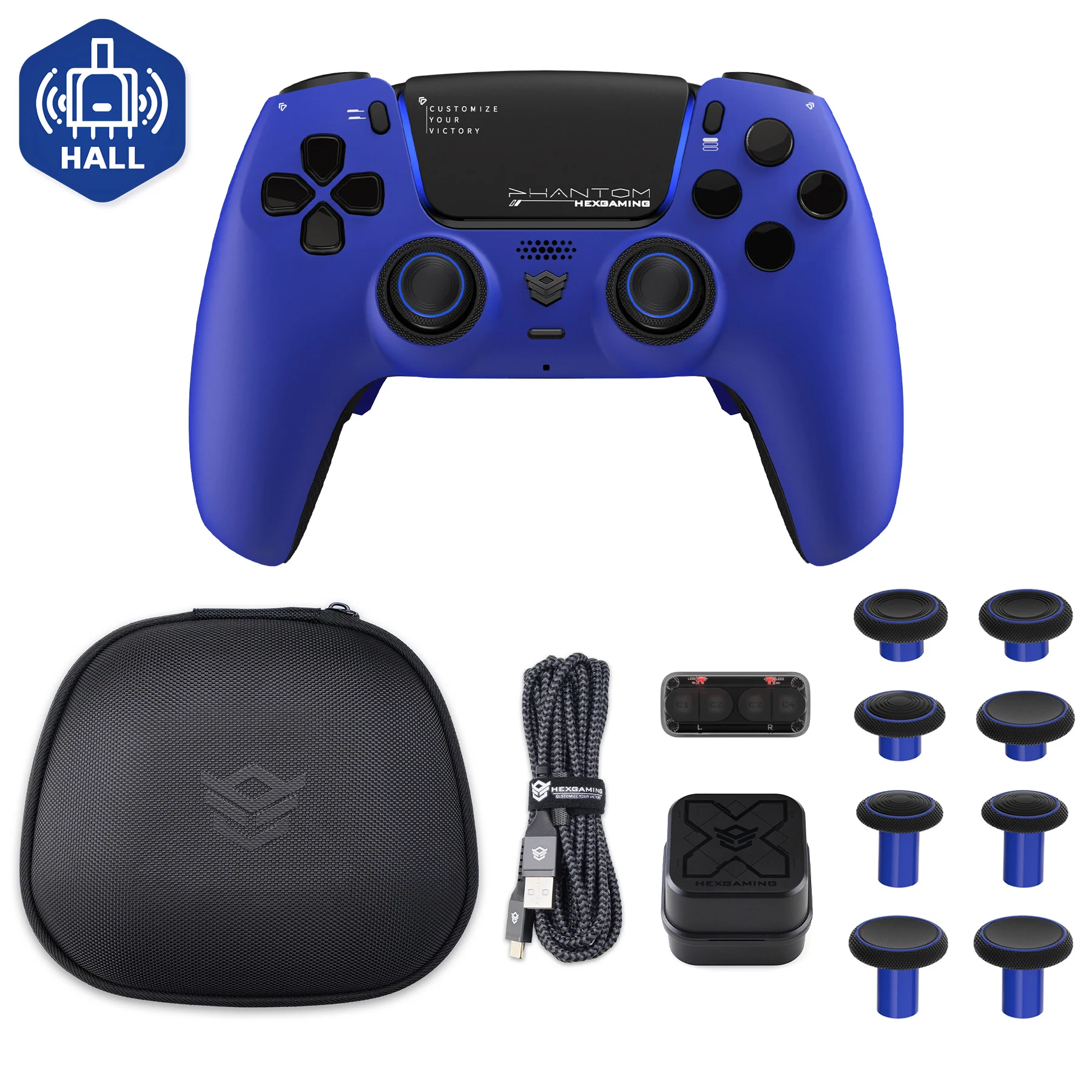 HEXGAMING PHANTOM Controller with Adjustable Triggers+Charging Cable+Carrying Bag for PS5, PC, Mobile - 18 Styles - Image 8