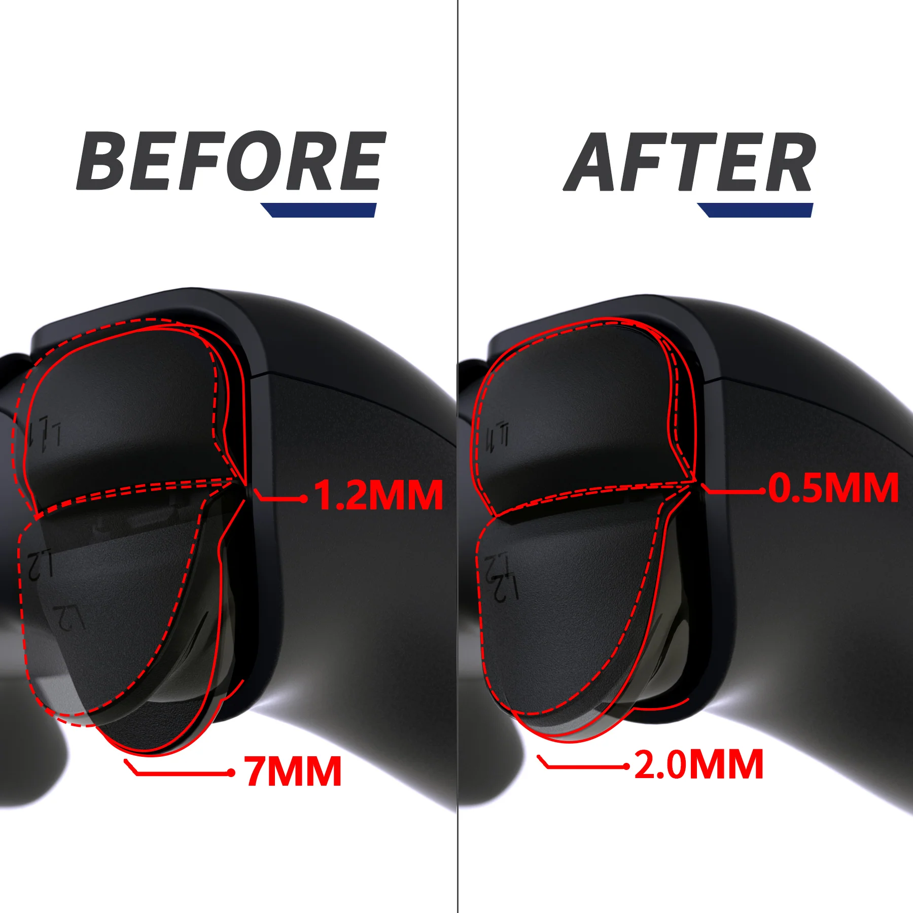 HEXGAMING RIVAL Controller with Hall Effect Joysticks for PS5, PC, Mobile - Black Scarlet Red - Image 4