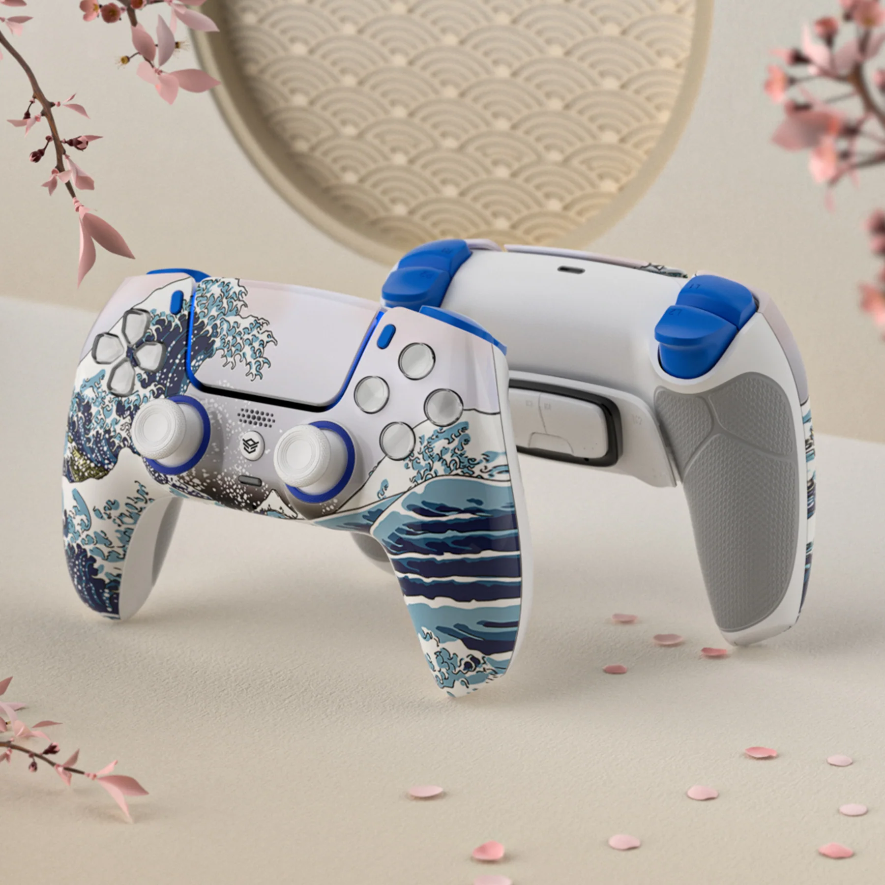 HEXGAMING ULTIMATE Controller with Hall Effect Joysticks for PS5, PC, Mobile - White Wave - Image 4