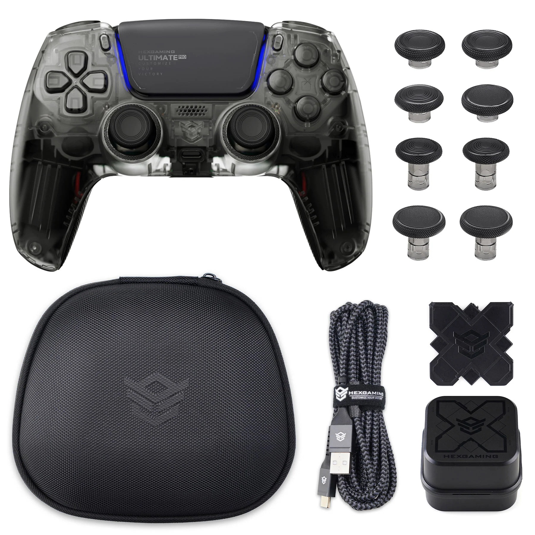 HEXGAMING ULTIMATE PRO Controller with Adjustable Triggers+Charging Cable+Carrying Bag for PS5, PC, Mobile - 8 Styles - Image 3