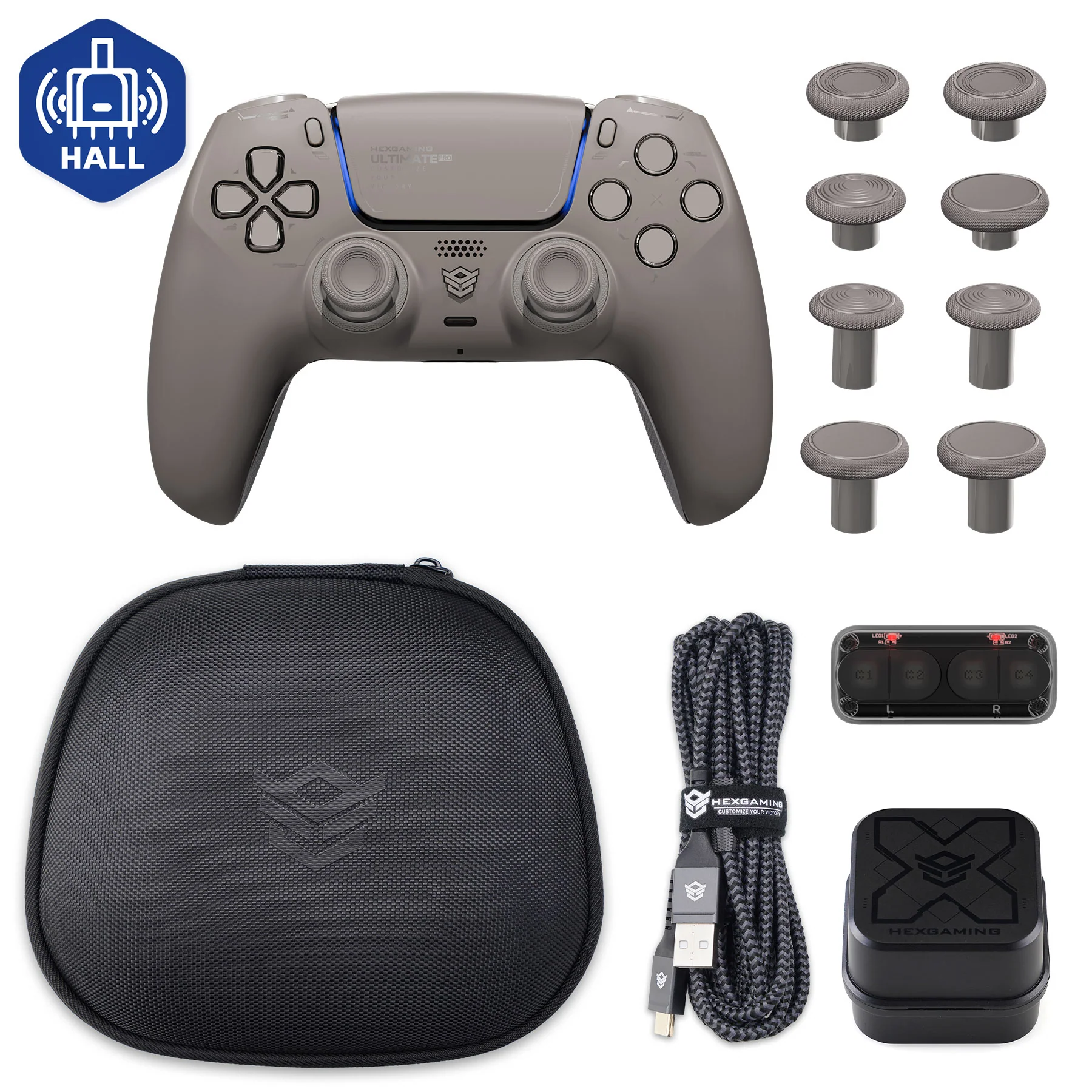 HEXGAMING ULTIMATE PRO Controller with Adjustable Triggers+Charging Cable+Carrying Bag for PS5, PC, Mobile - 8 Styles - Image 6