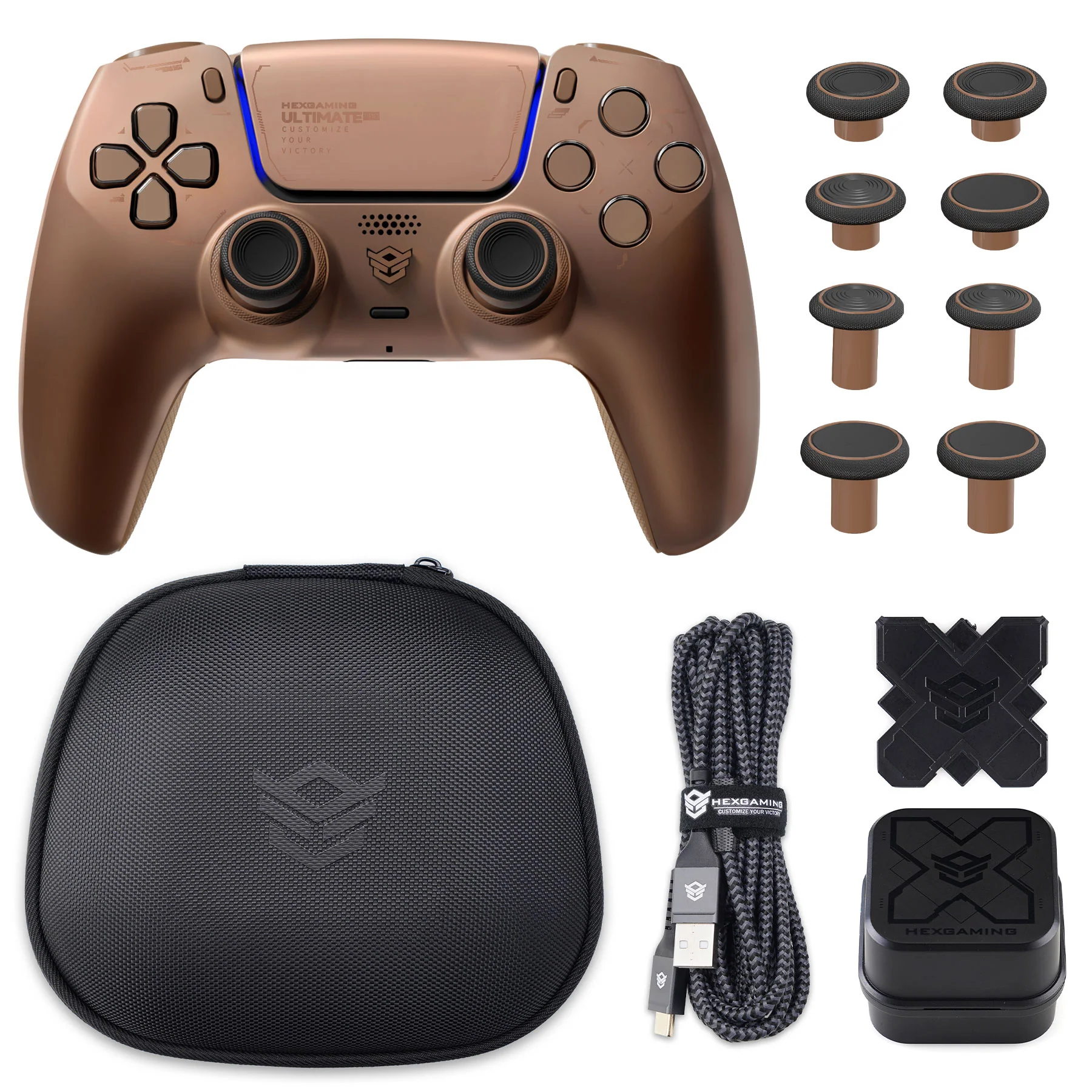 HEXGAMING ULTIMATE PRO Controller with Adjustable Triggers+Charging Cable+Carrying Bag for PS5, PC, Mobile - 8 Styles - Image 7