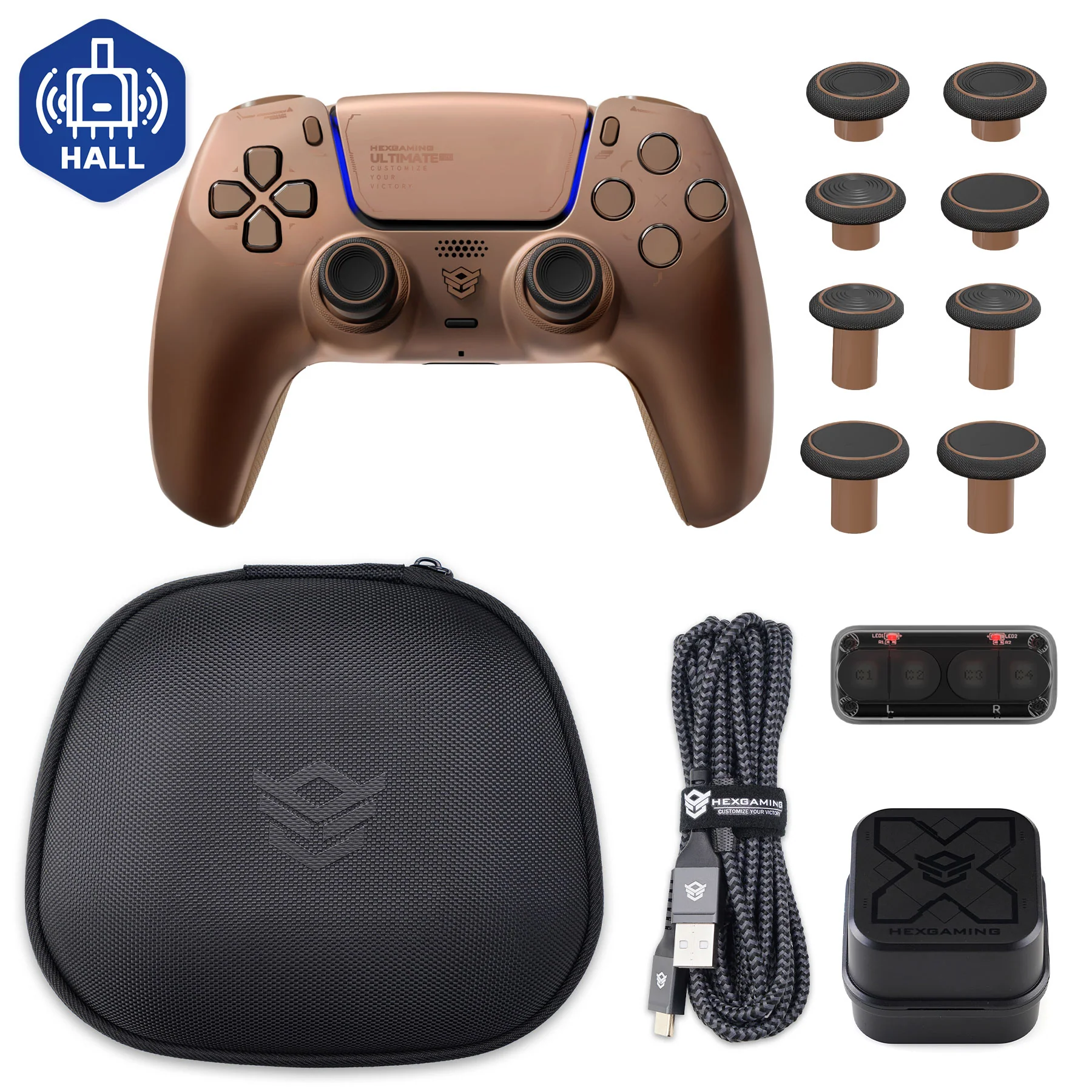 HEXGAMING ULTIMATE PRO Controller with Adjustable Triggers+Charging Cable+Carrying Bag for PS5, PC, Mobile - 8 Styles - Image 8