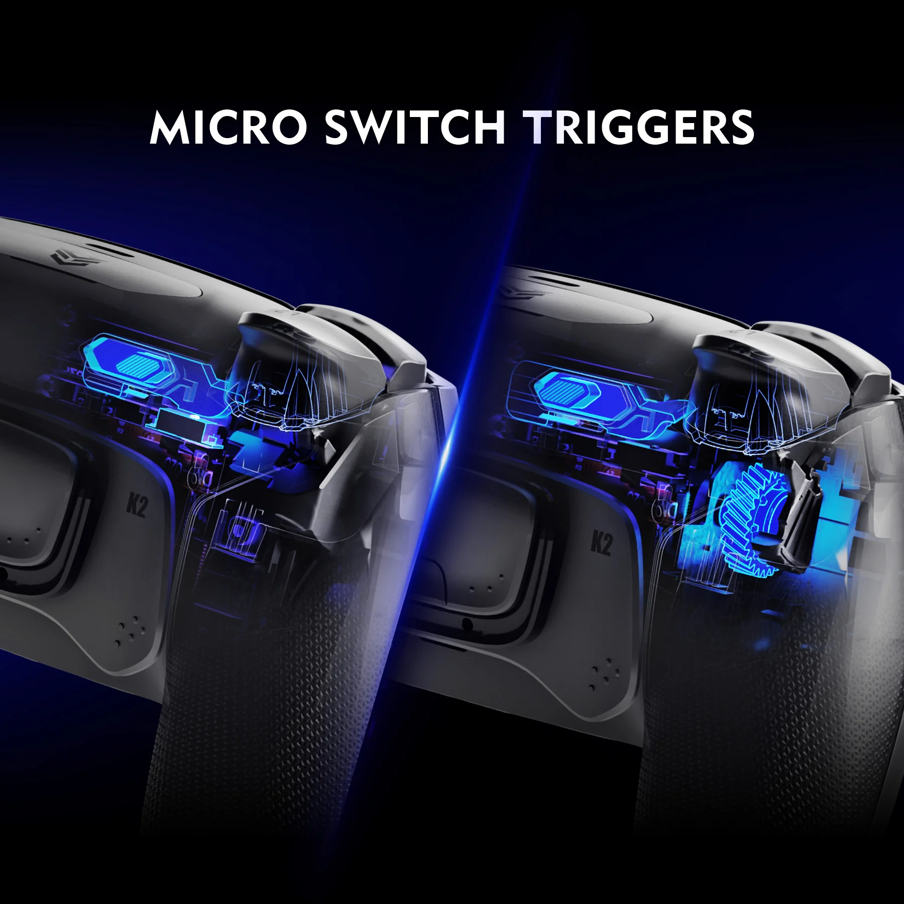 HEXGAMING ULTIMATE PRO Controller with Adjustable Triggers for PS5, PC, Mobile - Hall Effect Chaos Black - Image 5