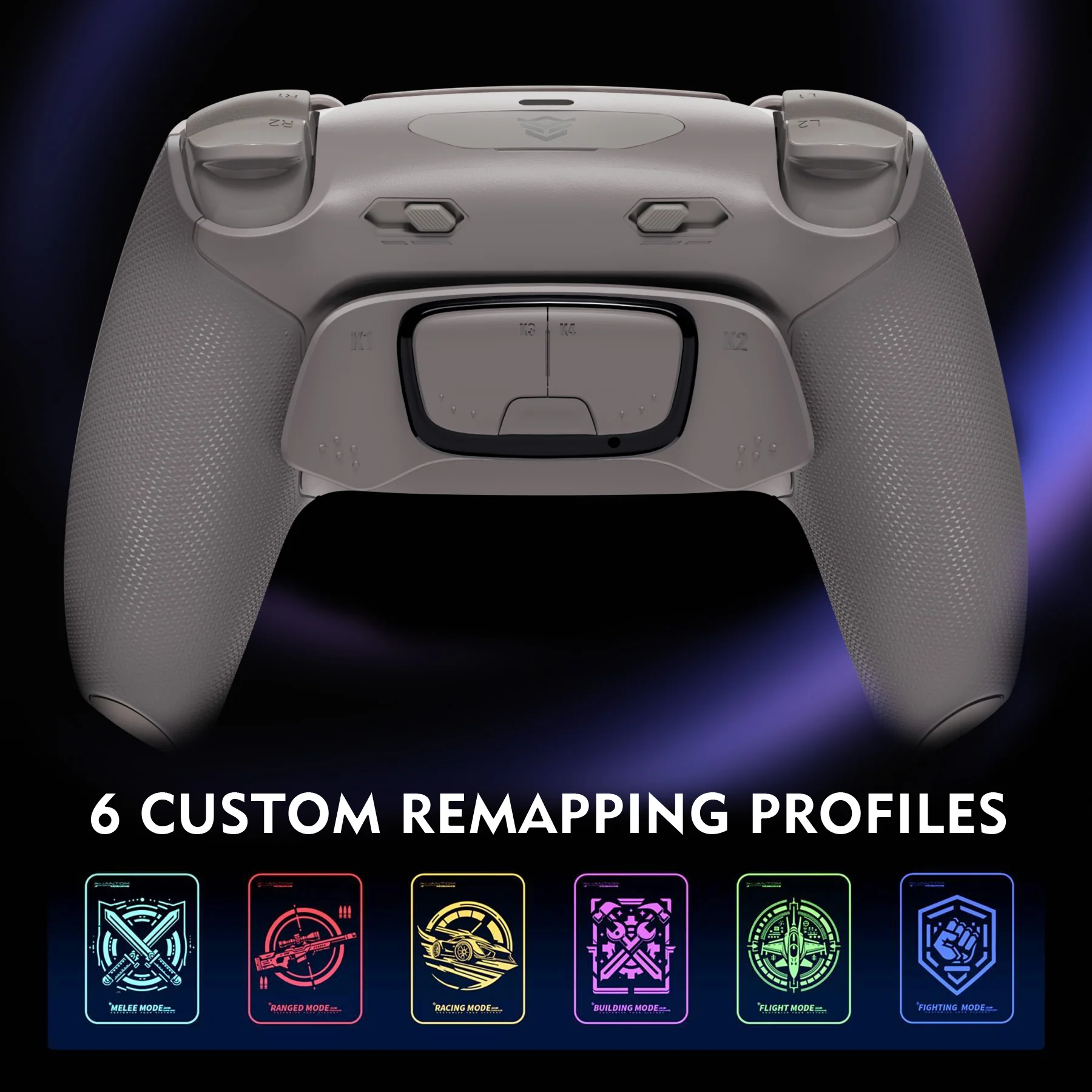 HEXGAMING ULTIMATE PRO Controller with Adjustable Triggers for PS5, PC, Mobile - Hall Effect Quantum Gray - Image 6