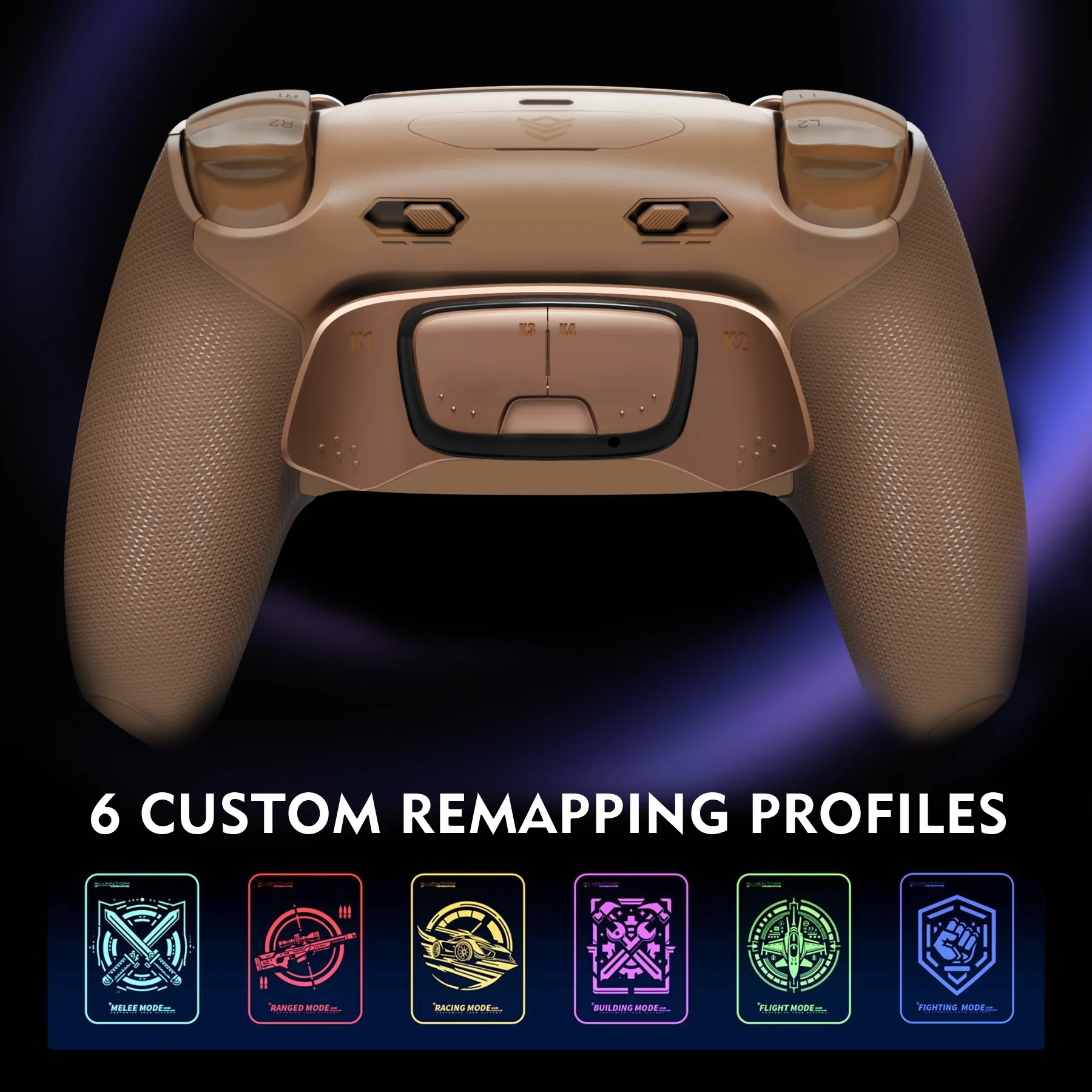 HEXGAMING ULTIMATE PRO Controller with Adjustable Triggers for PS5, PC, Mobile - Hall Effect Stardust Mocha - Image 6