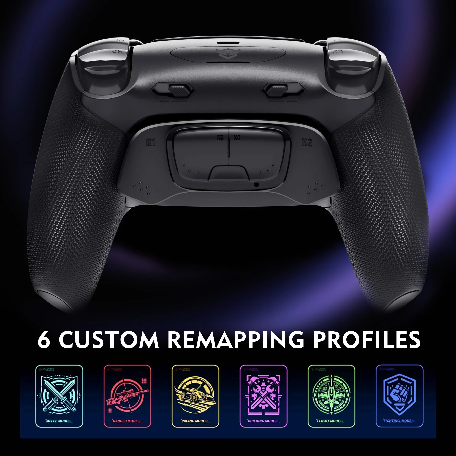 HEXGAMING ULTIMATE PRO Controller with Adjustable Triggers for PS5, PC, Mobile - Chaos Black - Image 7