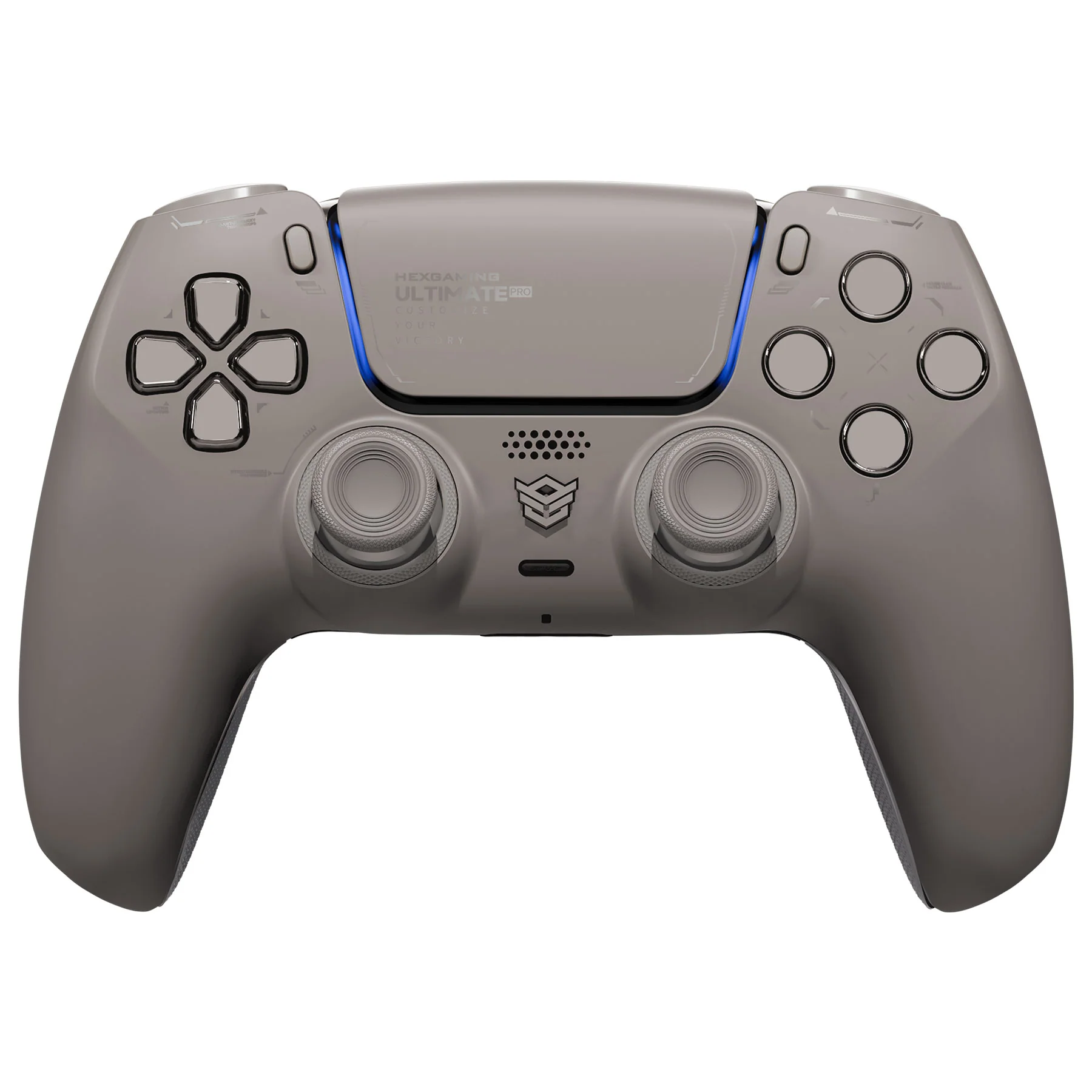 HEXGAMING ULTIMATE PRO Controller with Adjustable Triggers for PS5, PC, Mobile - Quantum Gray - Image 3