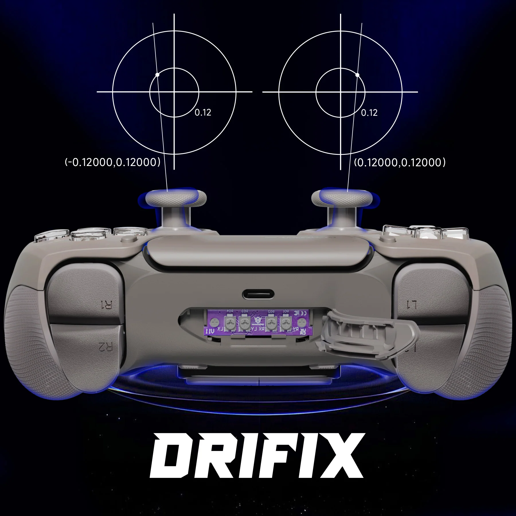 HEXGAMING ULTIMATE PRO Controller with Adjustable Triggers for PS5, PC, Mobile - Quantum Gray - Image 5