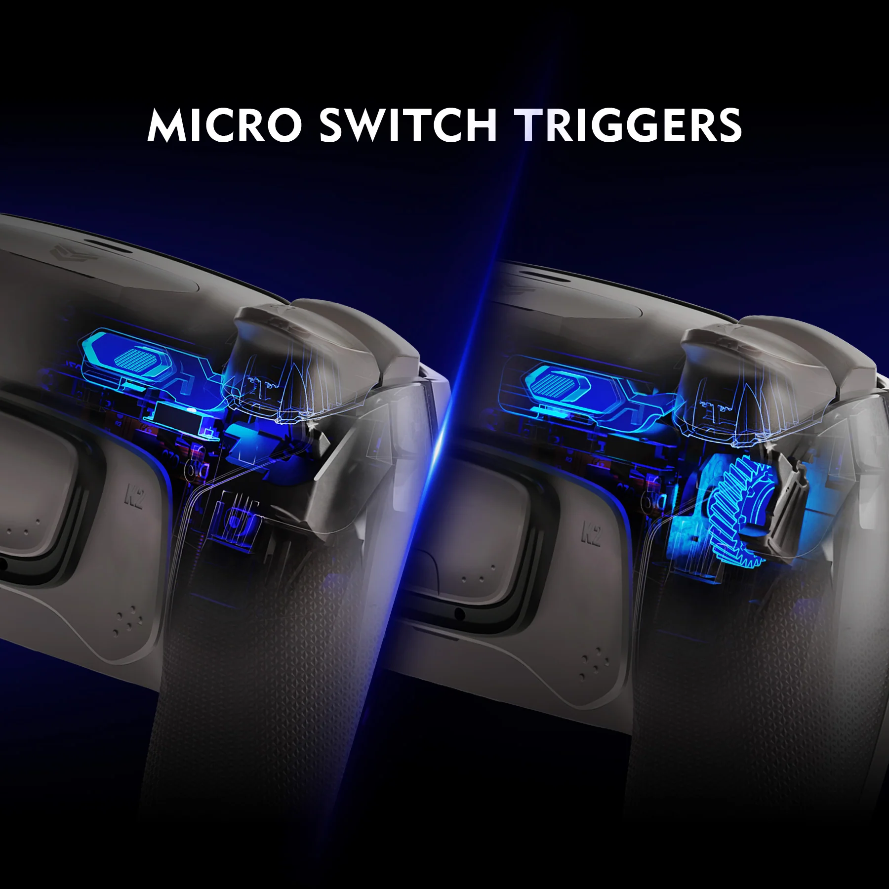 HEXGAMING ULTIMATE PRO Controller with Adjustable Triggers for PS5, PC, Mobile - Quantum Gray - Image 6