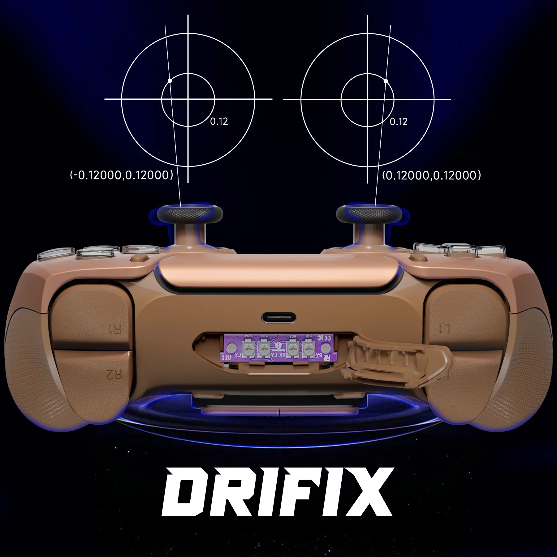 HEXGAMING ULTIMATE PRO Controller with Adjustable Triggers for PS5, PC, Mobile - Stardust Mocha - Image 5