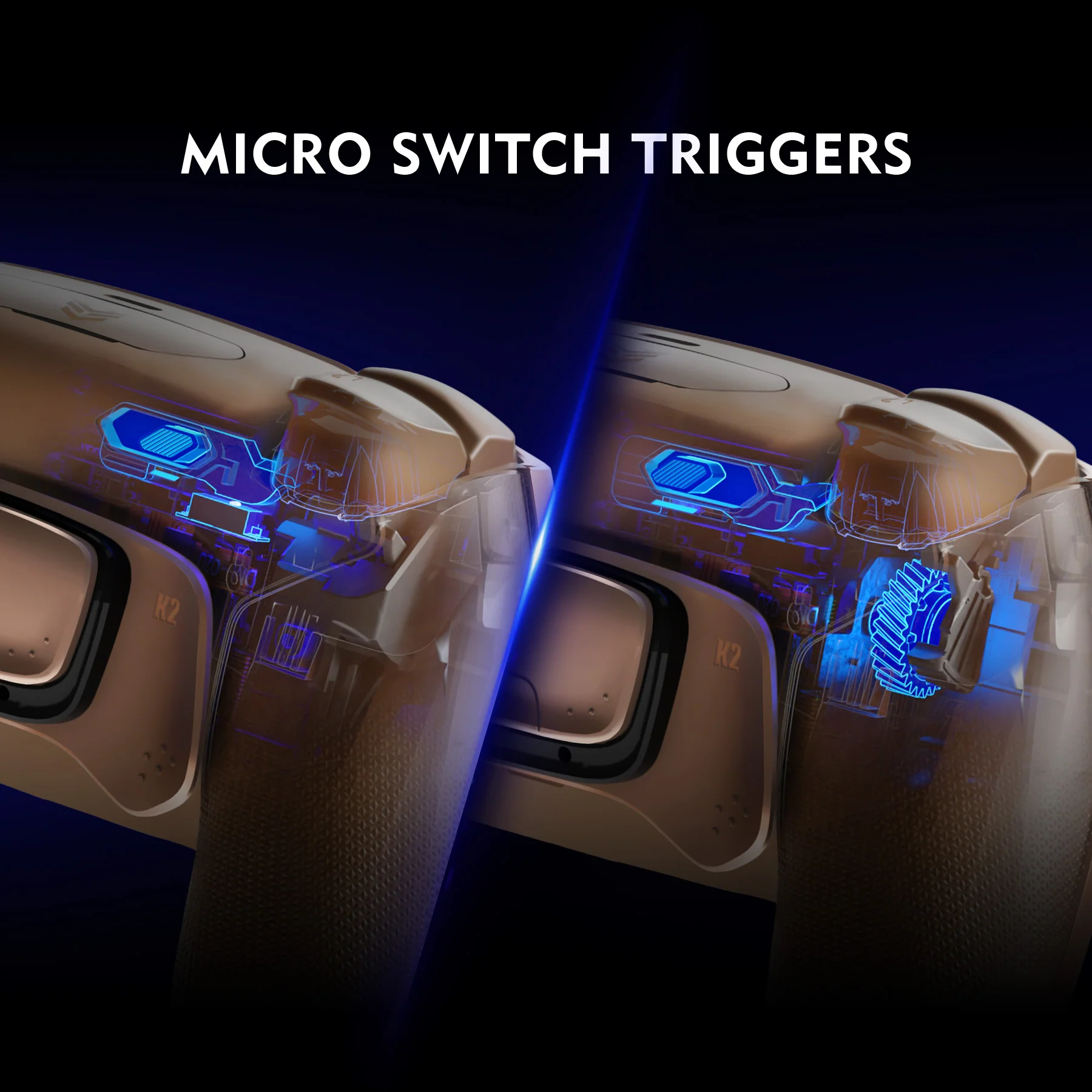 HEXGAMING ULTIMATE PRO Controller with Adjustable Triggers for PS5, PC, Mobile - Stardust Mocha - Image 6